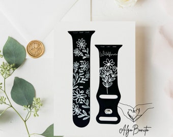 Engraved Watch Band APPLE WATCH BAND personalized silicone band