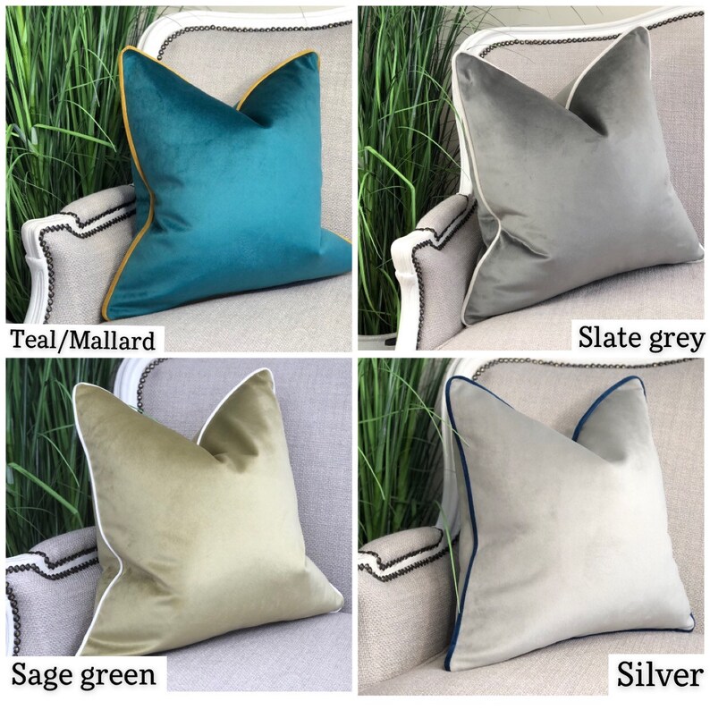 Custom Velvet Cushion Covers Bespoke Pillow Cover With Piped Etsy UK