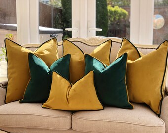 Blue and mustard pillows hotsell