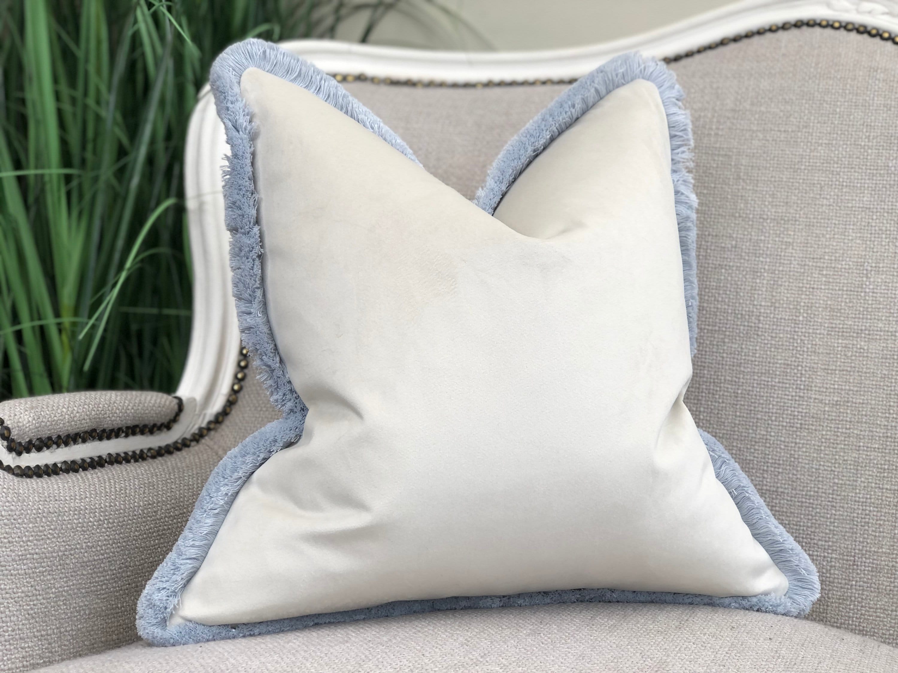 Ivory Floral Lumbar Pillow Cover, Linen Couch Décor