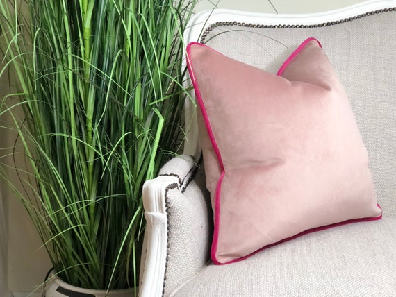 Small Plain Velvet Pillow Cover - Raspberry