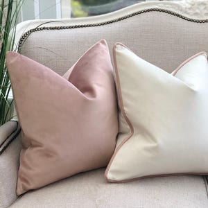 Ivory Velvet Cushion Cover - Customisable Throw Pillow Cover