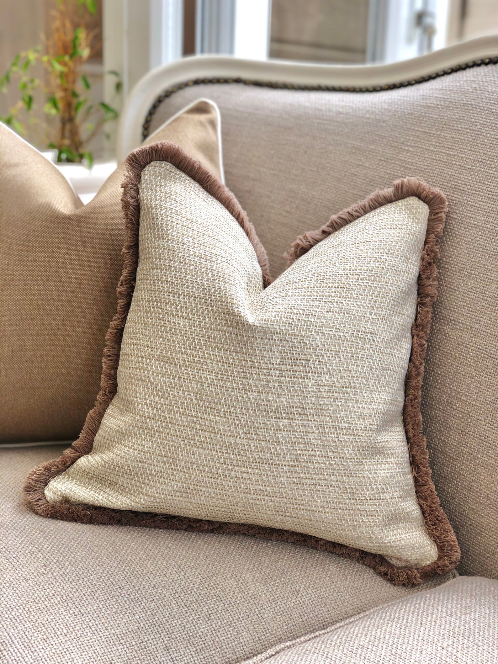 Neutral Cushion Cover Neutral Textured Pillow Cover With a Etsy UK