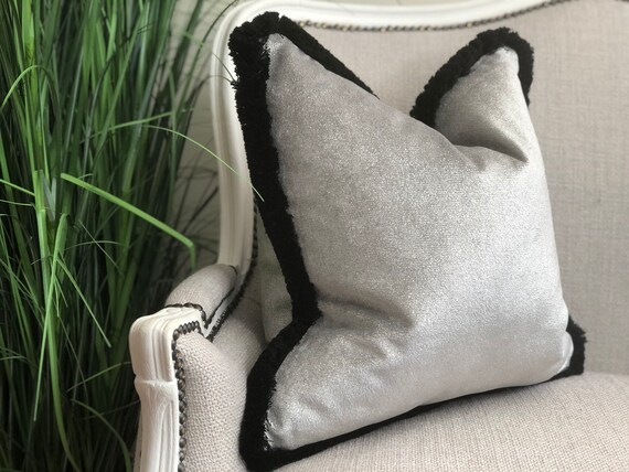 Metallic top silver pillow