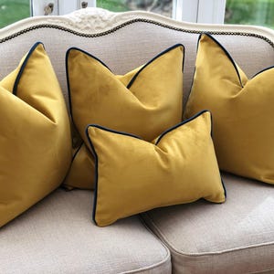 Mustard Gold Velvet Cushion Cover - Bespoke, Luxury Throw Pillow Cover