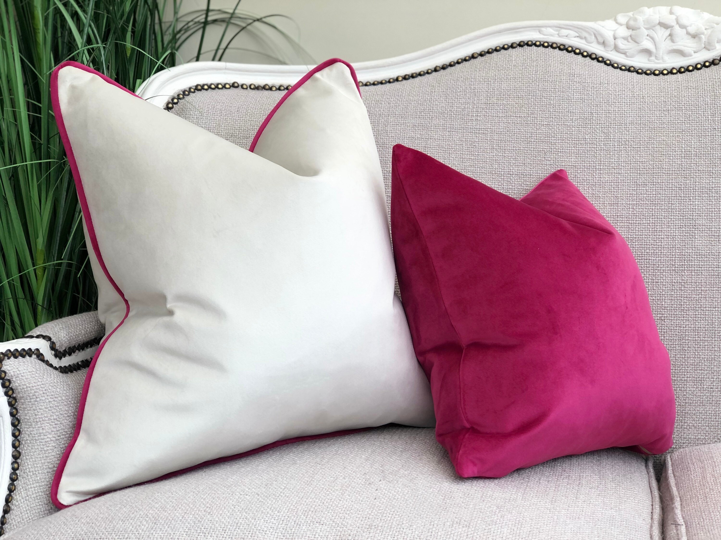 Hot Pink Velvet Flange Pillow Cover – OneHappyPillow