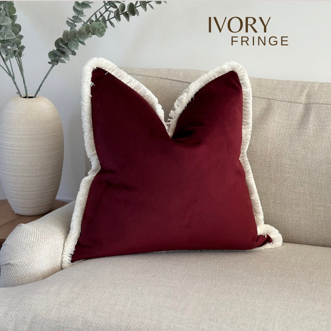 Pottery barn fringe velvet pillow 2025