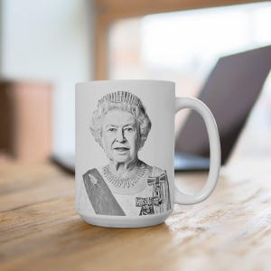 In loving memory of Queen Elizabeth II | Queen Elizabeth Mug | Queen Elizabeth Memorabilia Queen Elizabeth II, 15 Oz Or 20 Oz--Size Options