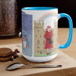 Queen Elizabeth Rainbow In memory of Queen Elizabeth II | Queen Elizabeth Mug | Queen Elizabeth Memorabilia for Royal Watcher Christmas Gift