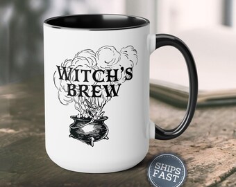 Funny Witch Gift Funny Coffee Mug Witches Brew Mug Sarcastic Mug Funny Mugs for Women Goth Girl Gift Dark Academia Mug Halloween Coffee Mug