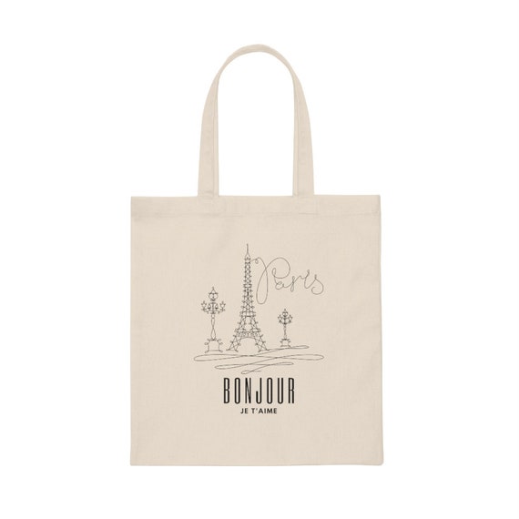 Paris Eiffel Tower Minimal Line Drawing Tote Bag for Beach - Etsy