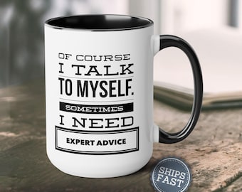 Taza de café divertida con diálogo interno Taza sarcástica Tazas divertidas para mujeres Taza de café inapropiada Taza de humor para adultos Taza divertida para introvertidas