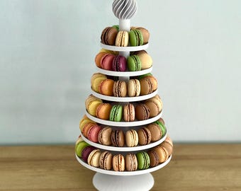 Macaraon Etagere Steinoptik - 6 stöckig - Highlight auf deinem Sweettable, auf Festen, Hochzeiten, Geburtstagen, Kuchenbuffett, Macaronturm