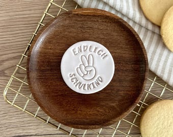 Carimbo de fondant para o primeiro dia de aula – Carimbo para fondant e massa de biscoito – Ideia de presente para filha e filho – Carimbo impresso em 3D para crianças que estão começando as aulas