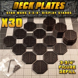 Action figure Display Stands, Refill Pack, 3-3/4&quot; STAR WARS Deck Plates, (Figures Not Included)