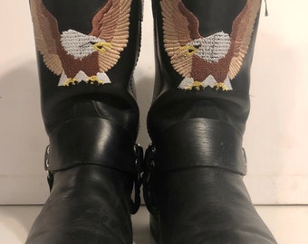 leather biker boots size 4