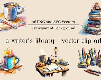 A Writer's Desk - Vector Clip Art