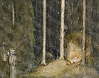 Brother Martin - John Bauer - Swedish Fantasy Art Prints - Digital Downloads