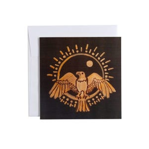 Eagle, Sun & Moon Greeting Card, Blank Inside, Individual or Card Packs