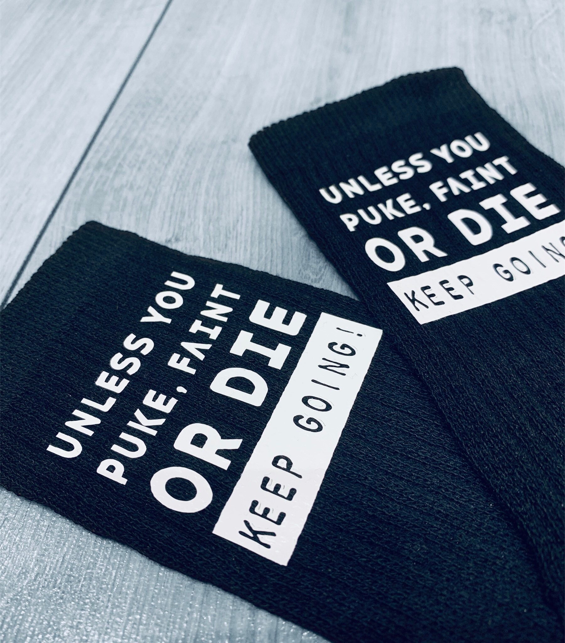 Novelty unisex gym/CrossFit/ sports socks unless you puke Etsy