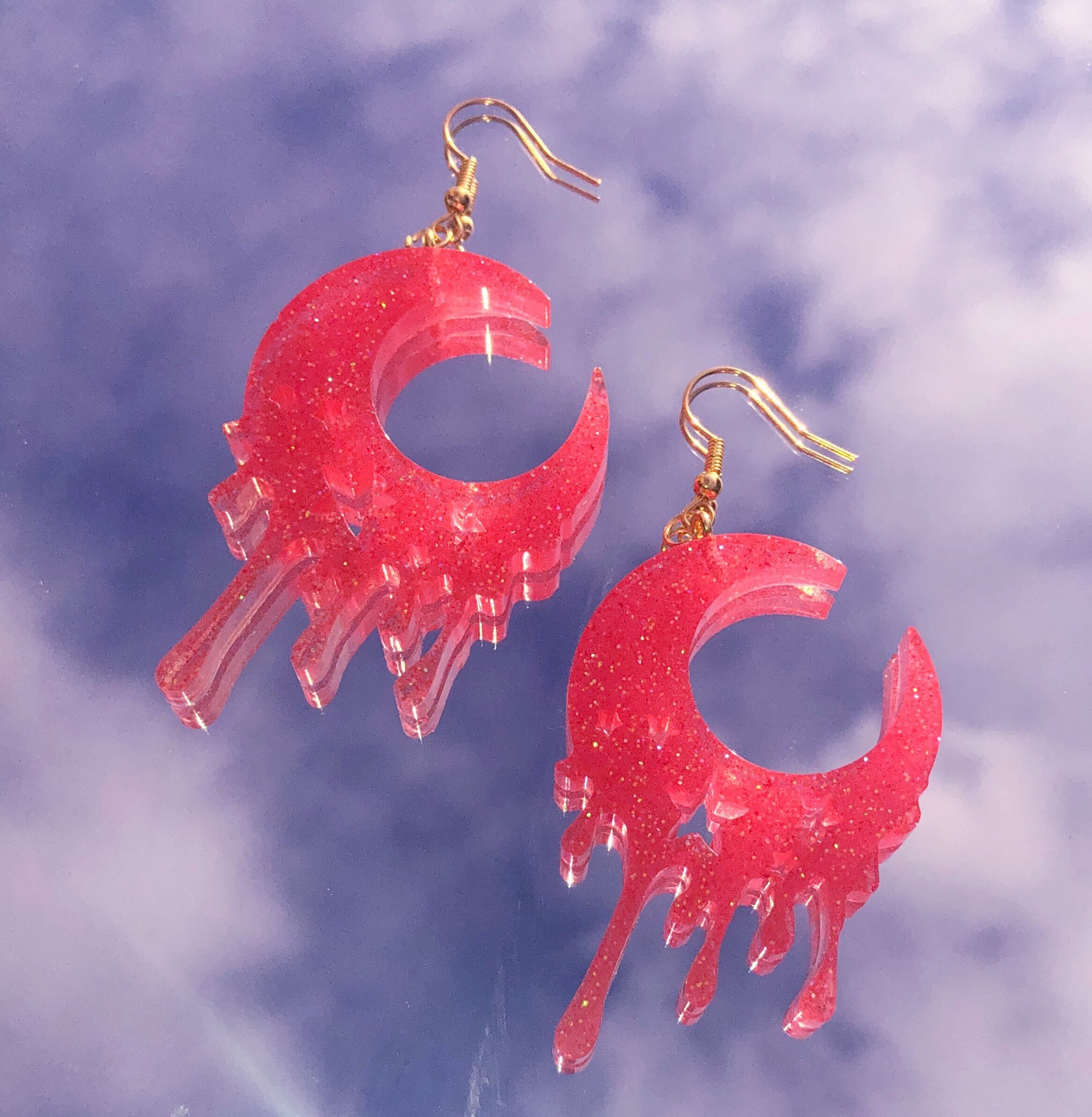 Paparazzi red shop acrylic earrings