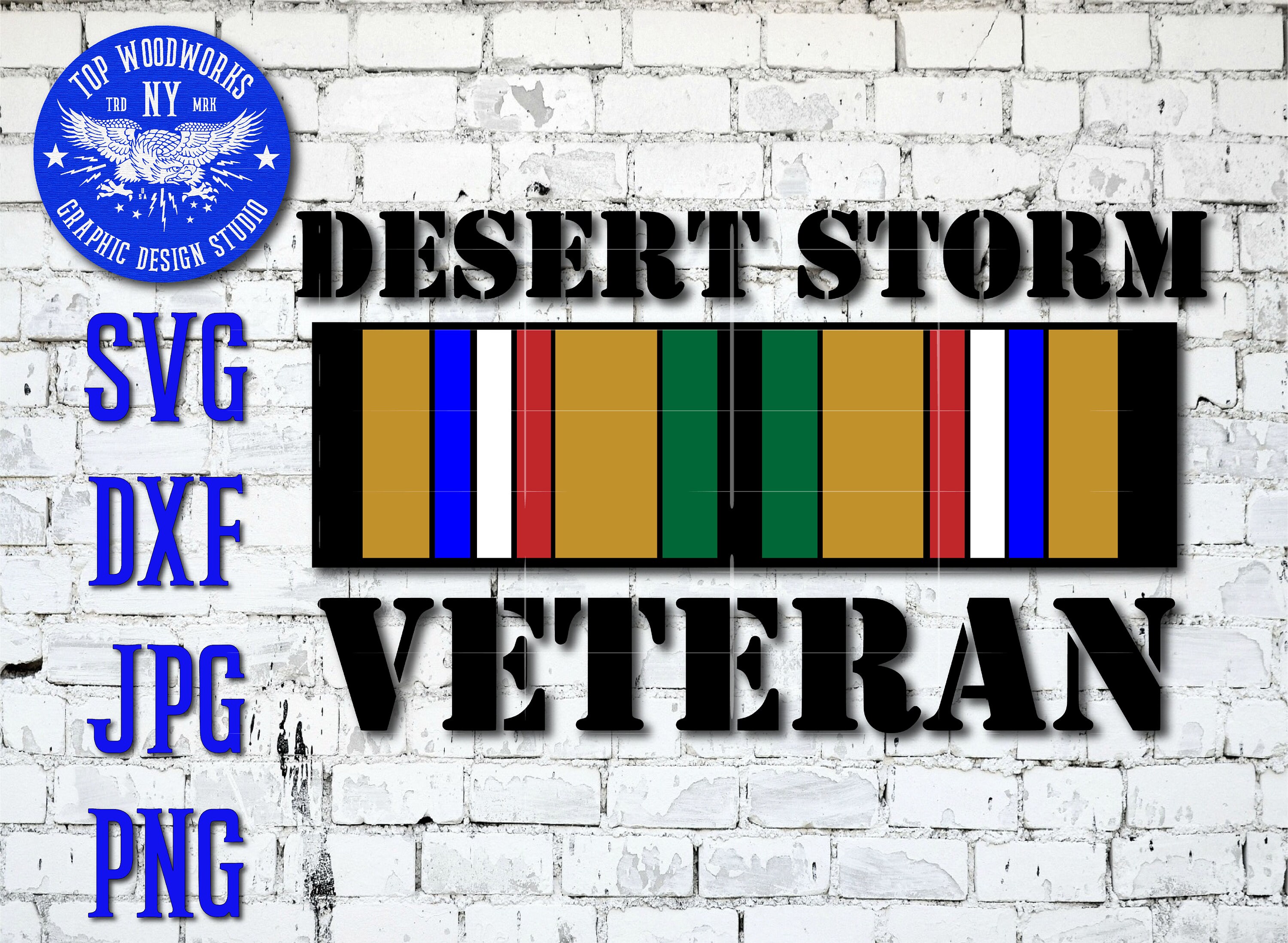 Desert Storm Veteran Service Medal Ribbon USA Flag Military Etsy