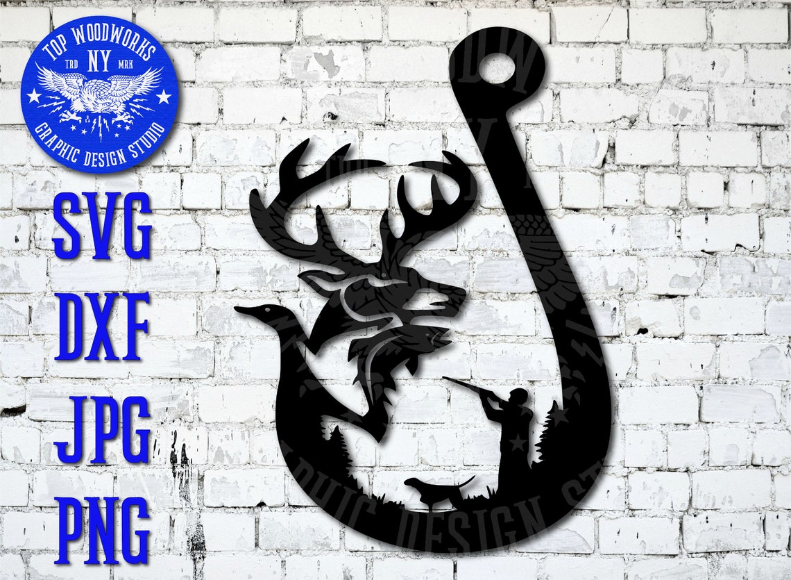 Hook Scene Hunting Fishing Game Wildlife Deer Duck Dad Father Etsy