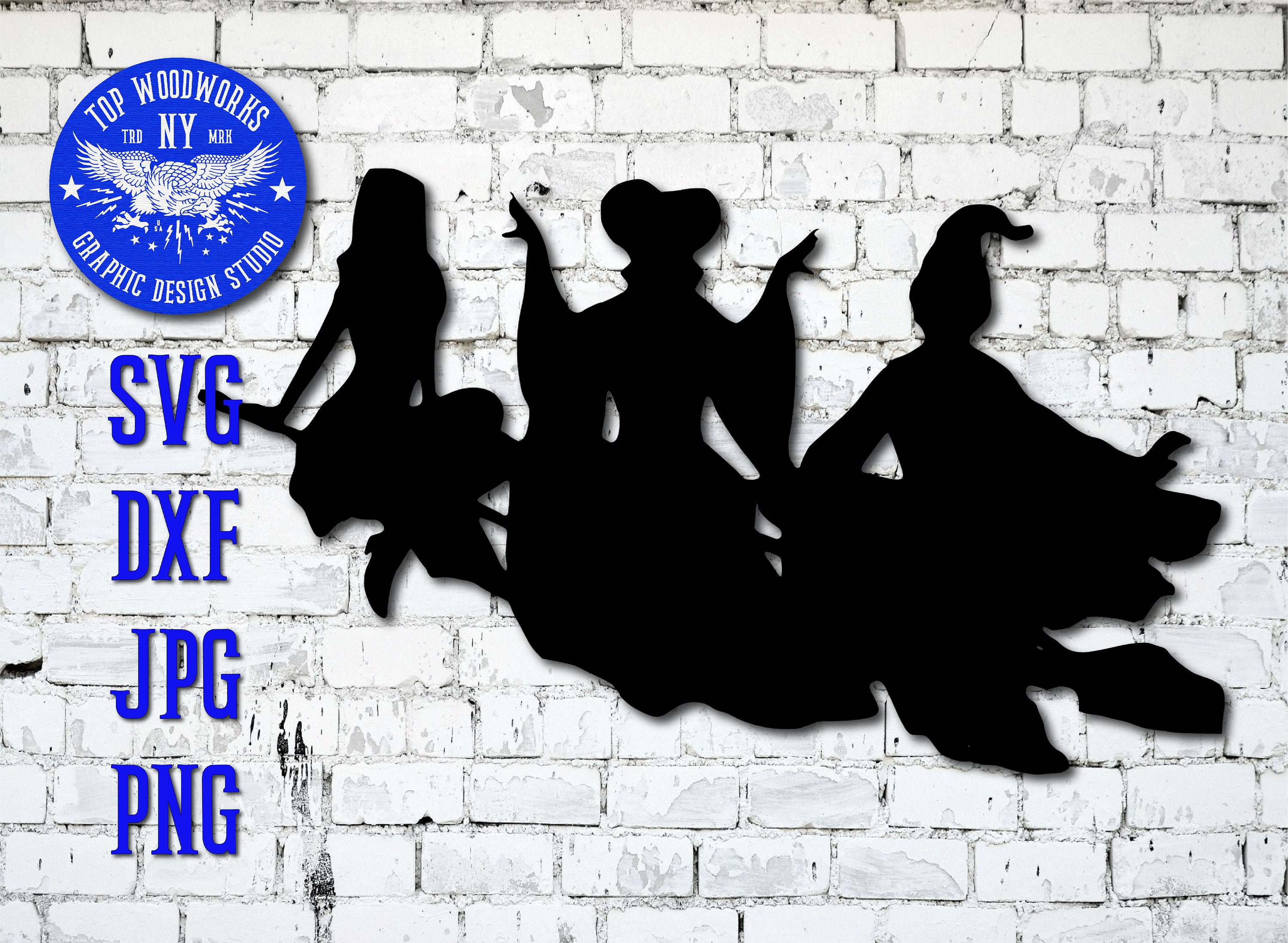 Sanderson Sisters Silhouette Broom Tonight We Fly Witch Etsy