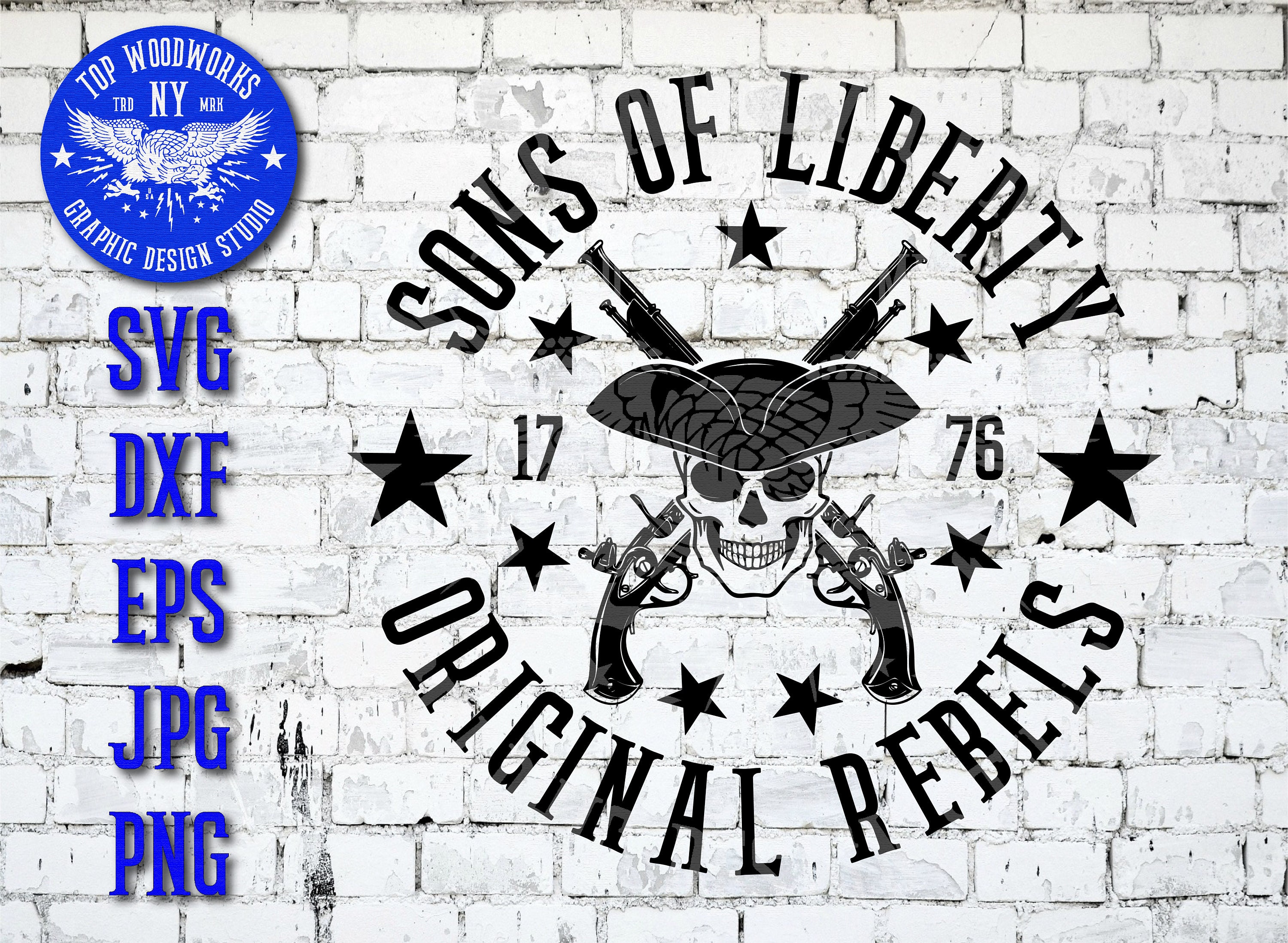 Sons of Liberty Original Rebels Crossed Pistols Skull | Etsy