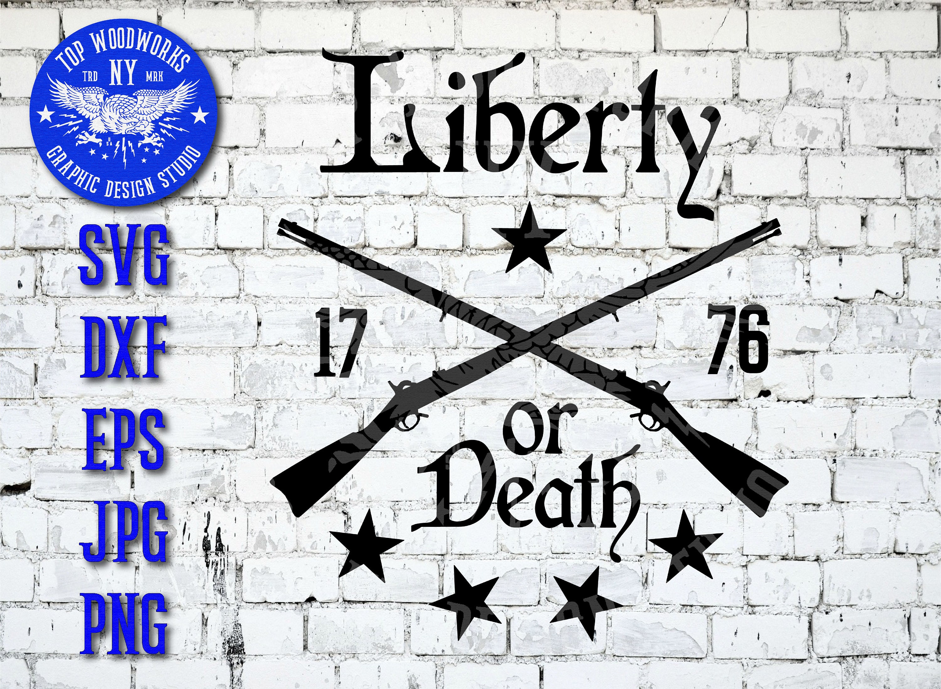 Liberty or Death Crossed Muskets Rifle Revolution Patriot USA | Etsy