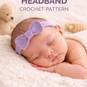 Crochet Newborn Headband Pattern: Easy Baby Bow Ear Warmer (PDF Download)