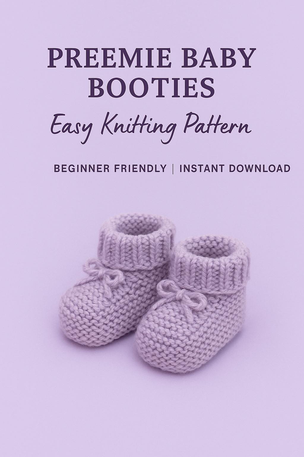 Preemie Baby Booties Knitting Pattern PDF – Easy Garter Stitch – Beginner-Friendly – Instant Download – favgifty
