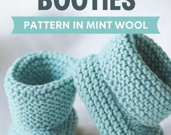 Easy Knit Baby Booties Pattern: Garter Stitch (PDF Download 0-3 Months