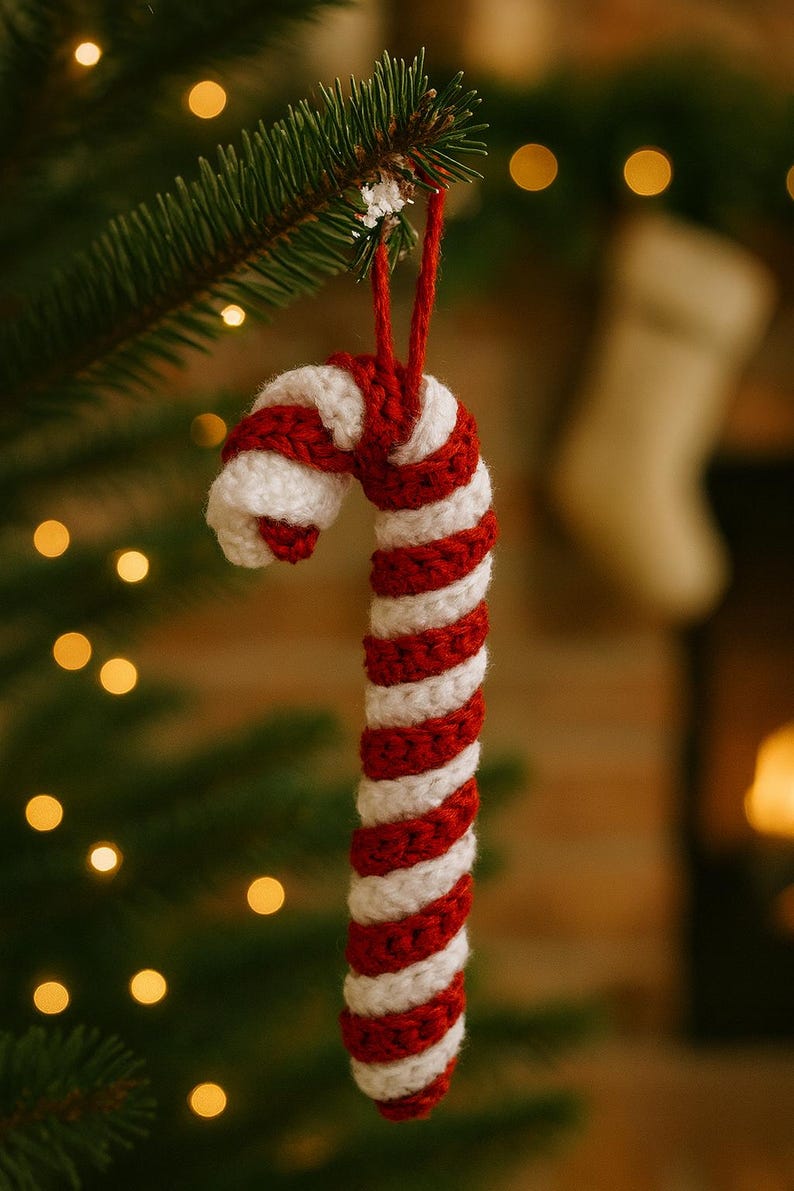 Candy Cane Crochet Pattern • Easy Christmas Ornament (PDF) - Etsy