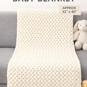 Easy Criss Cross Baby Blanket Pattern: No-Knit Loop Yarn Throw (PDF Pattern)