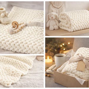 Easy Criss Cross Baby Blanket Pattern: No-Knit Loop Yarn Throw (PDF Pattern)