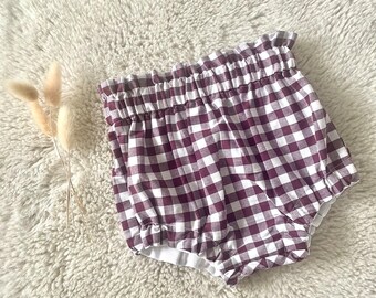 9-12 months | Plum Gingham Bloomers