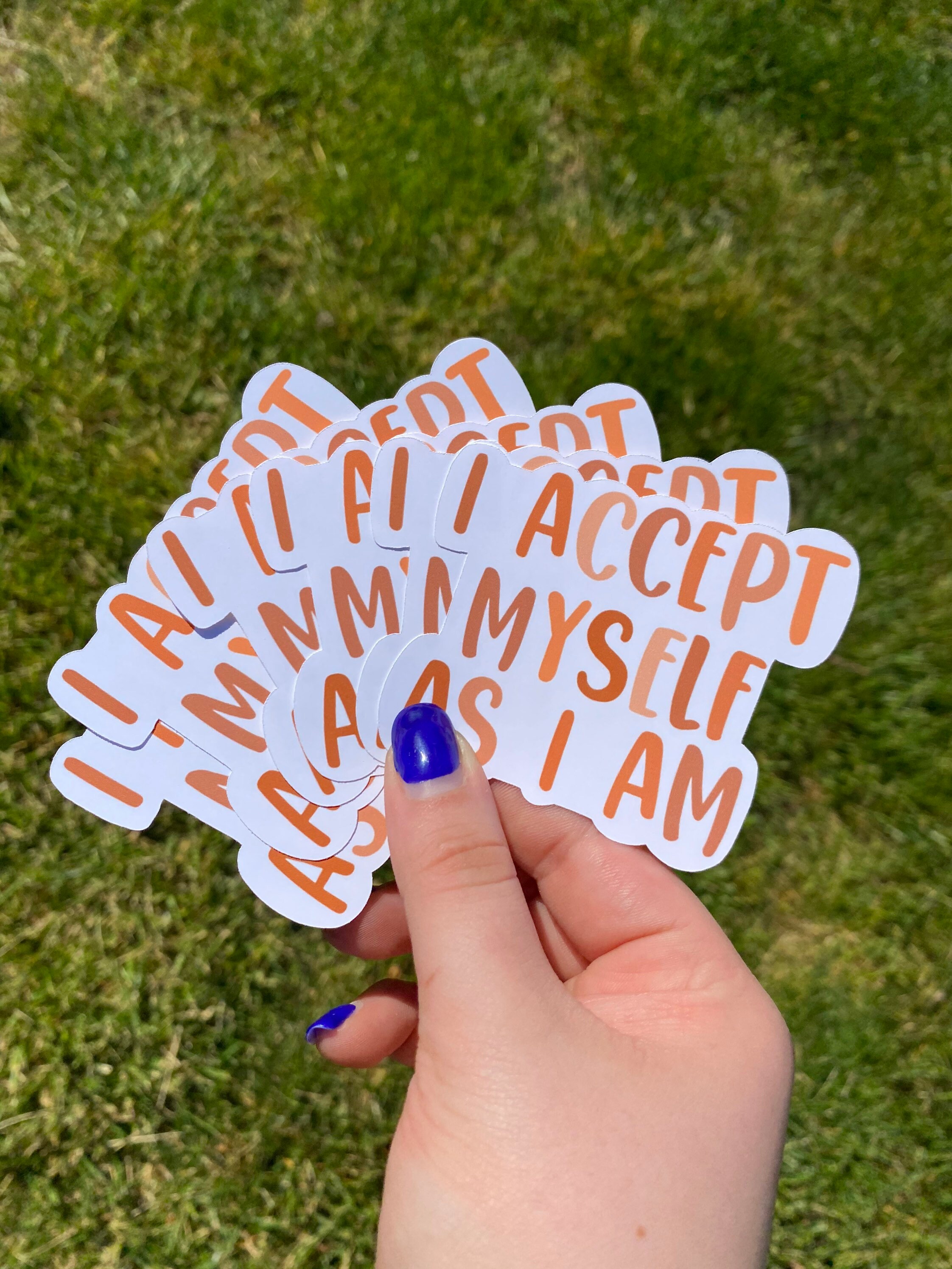 I Accept Myself As I Am Sticker Positive Sticker Positive Etsy
