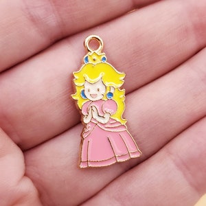 Set di 5 ciondoli retrò a forma di principessa dei cartoni animati - Ciondoli di giochi classici - Gioielli per giocatori retrò e ciondoli fai da te
