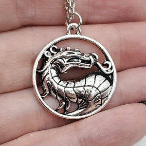 Mortal Dragon Necklace, Kombat Charm, Liu Kang, Dragon Pendant