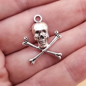 5 Pcs Pirate Charms or Skull and Cross-Bones Charms for DIY and Jewelry Making