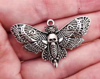 5 dijes de polilla con calavera gótica – Para hacer joyas (40 mm)