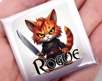 Rogue Cat Pin: Whimsical Brooch for Gamers