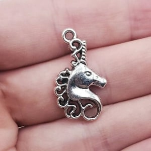 10 Pcs Unicorn Charms - Perfect for Bracelets, Necklaces, and Earrings - Fantasy Horse Charms - Bulk Charms 26x15mm