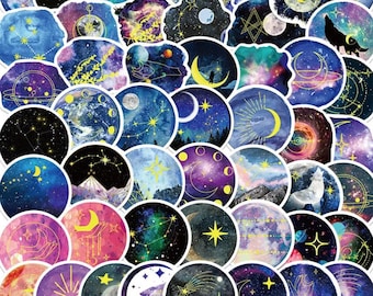 Celestial Stickers: Space, Astrology, and Witchcraft Decals (50pcs)