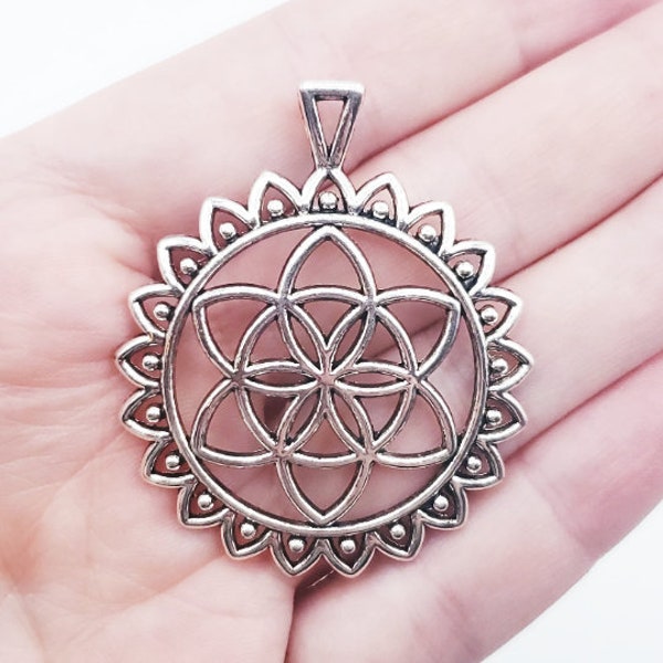 4 Pcs Flower of Life Charms, Zen Meditation New Age Charms for DIY Jewelry Making