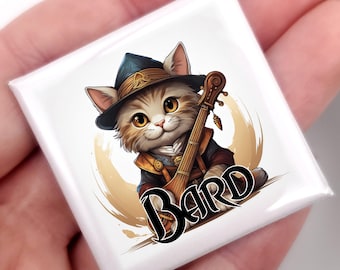 Bard Cat Pin: Whimsical RPG Brooch for Gamers