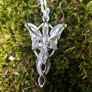 Arwen's Evenstar Necklace: A Sparkling Symbol of Elven Grace and Aragorn's Love Inspired by LOTR Elves and the Elfstone Elessar image 2