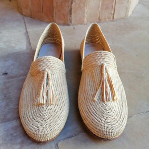 Raffia Shoes for Women, Natural Raffia Loafers, Handmade Raffia Mules, Moroccan Raffia Shoes,100% Natural Raffia image 4