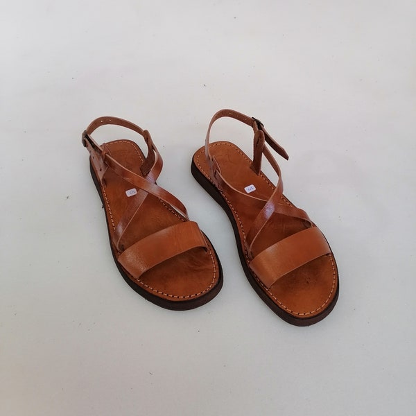 Moroccan leather sandals, Women's leather sandals, Handmade summer sandals, Gift for her, Moroccan leather shoes, genuine leather